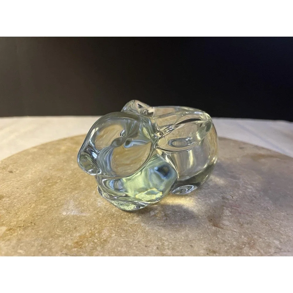 Indiana Glass Candle Lane Bunny Critter Crystal Votive Tealight Holder
